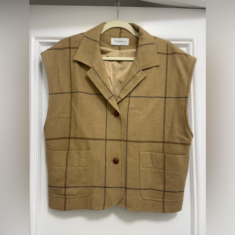 VTG Vintage 100% Wool Brown Vest size L
